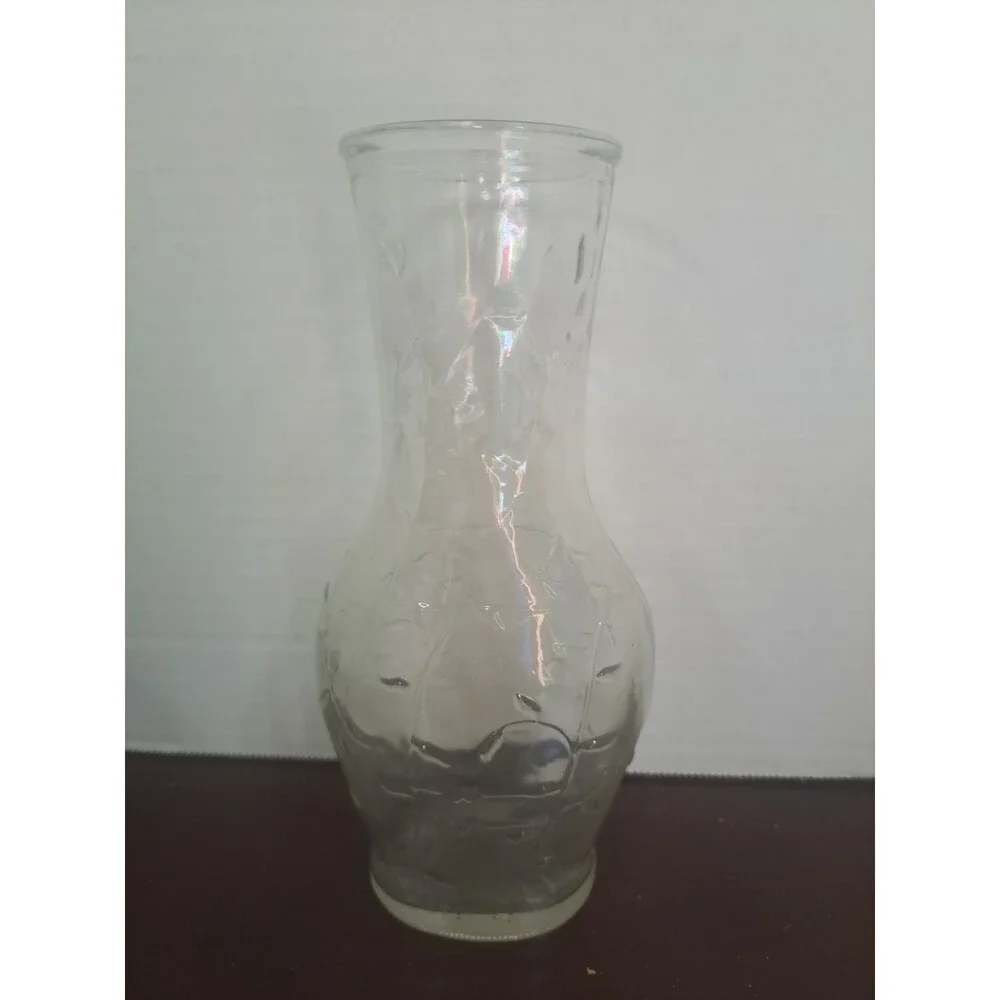 Vintage Good Seasons Salad Dressing Cruet Glass With Embossed Leaves And Vines